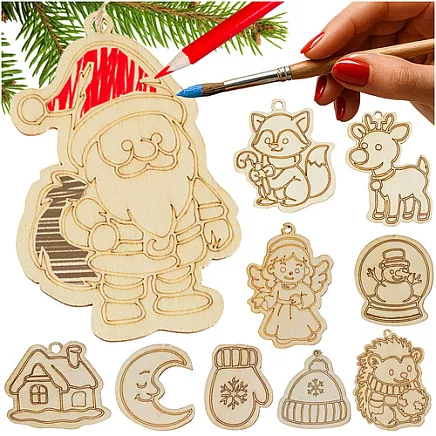 Wooden baubles for painting 24 pcs Ruhhy 26471