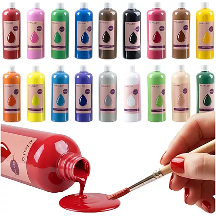Poster paints - set of 18 pcs x 500 ml Maaleo 26341