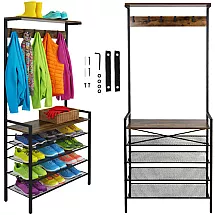 Stāvošs drēbju statīvs ar plauktiem Ruhhy 27035, 189 cm