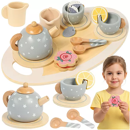 Childrens tea set gray Kruzzel 26394