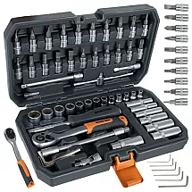 Instrumentu komplekts Bigstren 26845, 56 daļas koferī ar 1/4" muciņām