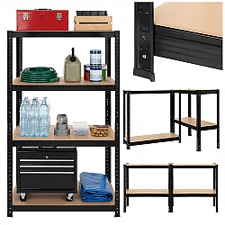 Regał magazynowy - czarny 150x75x30 Bigstren