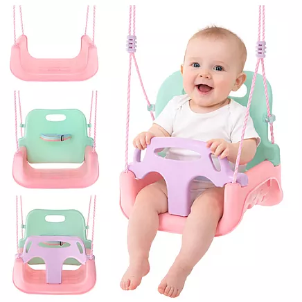 Kruzzel 3-in-1 pastel childrens swing