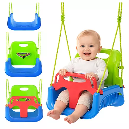 Kruzzel 3-in-1 green and blue childrens swing