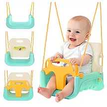Kruzzel 3-in-1 Cream and Turquoise Children's Swing