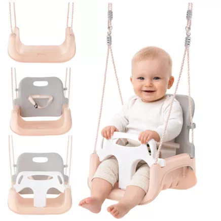 Kruzzel 3-in-1 gray-beige childrens swing