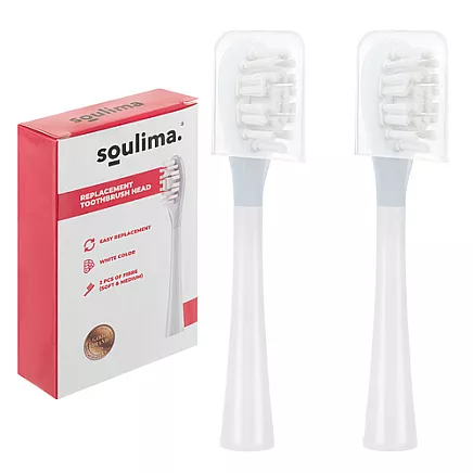 White toothbrush head 2 pcs Soulima 26929