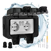 Double external socket 17x11x10cm Izoxis