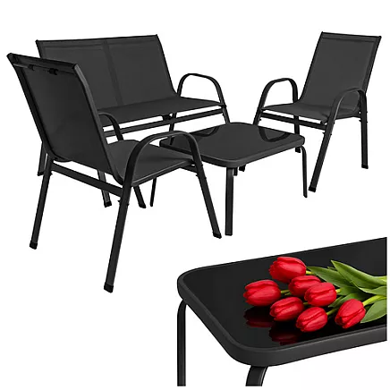 Balcony furniture set - black Gardlov
