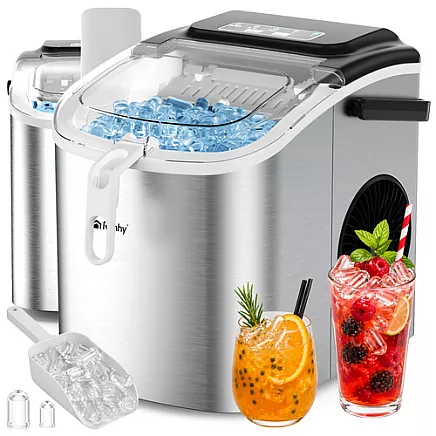 Ice cube maker 1.2l silver + Ruhhy scoop