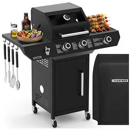 Gas grill 2+1 10kW Varen Black 3.0 Kaminer