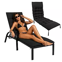 Gardlov black quilted garden lounger cushion