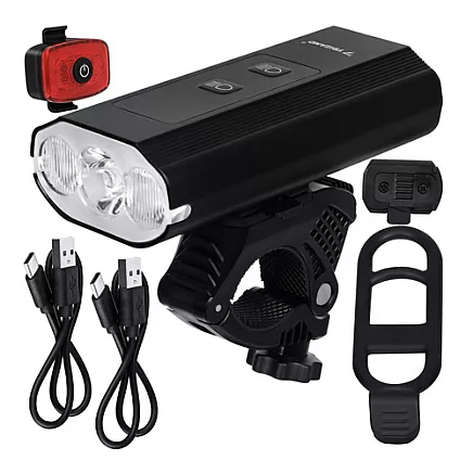 1300lm LED bike light + Trizand rear light