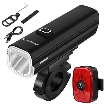 1000lm LED bike light + Trizand rear light