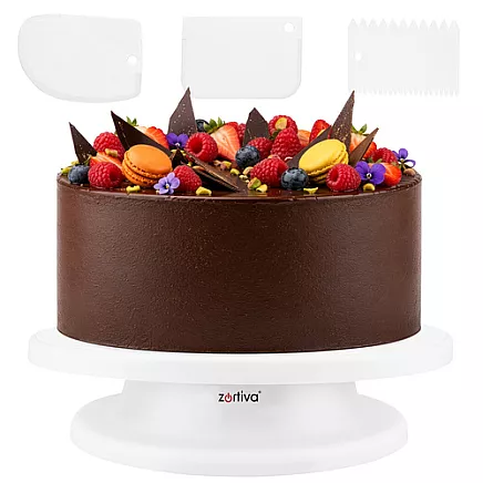 Rotating cake stand + 3 spatulas for decorating cakes