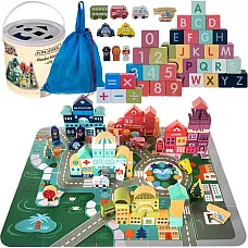 Wooden blocks - city 100pcs Kruzzel 19159