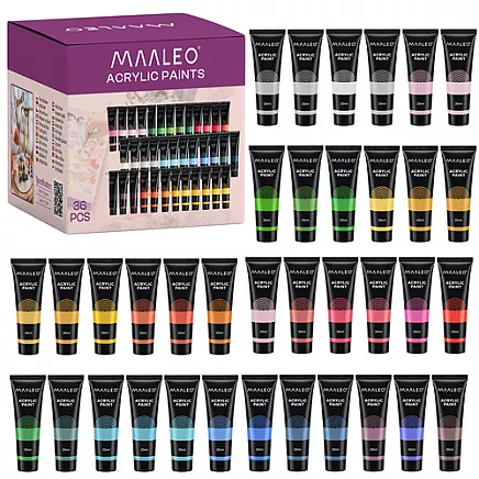 Farby akrylowe 20ml - 36szt. Maaleo