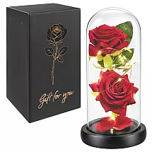 Rose in glass - luminous 22cm Glimz