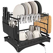 Zortiva two-level dish drainer