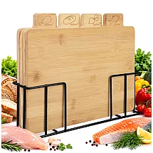 Bamboo chopping board - 4 pieces Zortiva