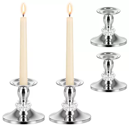 Silver table candlestick - 2 pcs. Glimz
