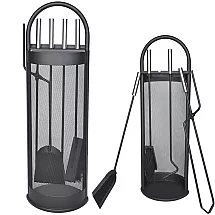 Набор каминных принадлежностей из стали Kaminer из 5 предметов современного дизайна - удобный, долговечный и экономит место