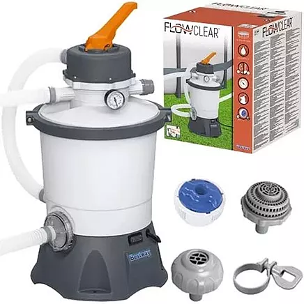 Lieljaudas smilšu filtrēšanas baseina sūknis 3028L/H ar 360 grādu rotējošu vārstu un uzlabotu ūdens attīrīšanas funkciju, izturīgs un viegli lietojams