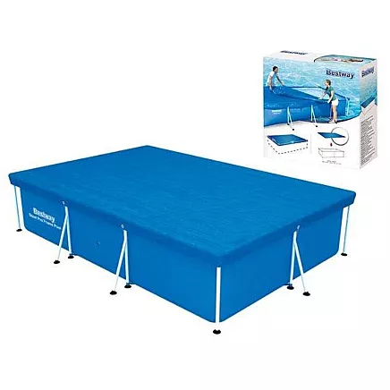 Aizsargājošs Taisnstūra Karkasa Baseina Pārsegs Vāks 304х205 cm— BESTWAY 58249