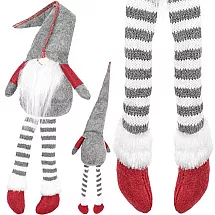 Dekoratīvs sēdošs Ziemassvētku rūķis, pelēks