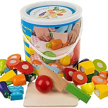 Bērnu Rotaļu Koka Griežamie Dārzeņi un Augļi Spainītī