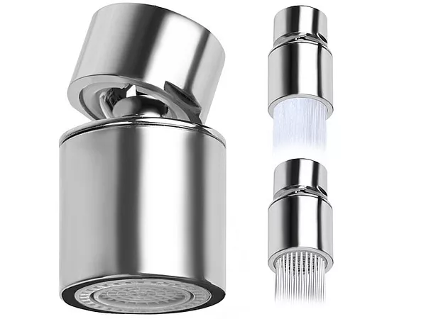 Grozāms jaucējkrāna ūdens aerators ar 2 strūklām, M22
