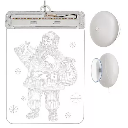 3D vitrāžas Ziemassvētku vecītis LED