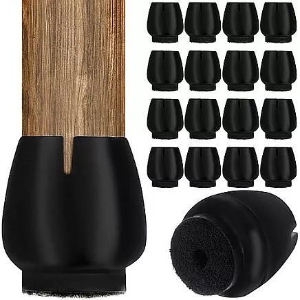 16 упаковок прочных силиконовых колпачков для ножек стульев с войлоком | Анти-царапины, шумоизоляция и водонепроницаемые протекторы для мебели | Подходит для ножек стульев 12-16 мм