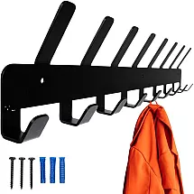 Настенная вешалка 17 крючков Durable Black - устойчивая к погодным условиям сталь с порошковым покрытием и простой системой крепления