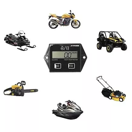 Universālais elektroniskais tahometrs, motora stundu skaitītājs (mērītājs) 2T/4T