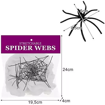 Artificial spider web + 2 spiders Malatec 19759