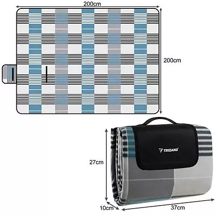 Pludmales Dārza Piknika Saliekams Paklājs Sega, 200x200 cm