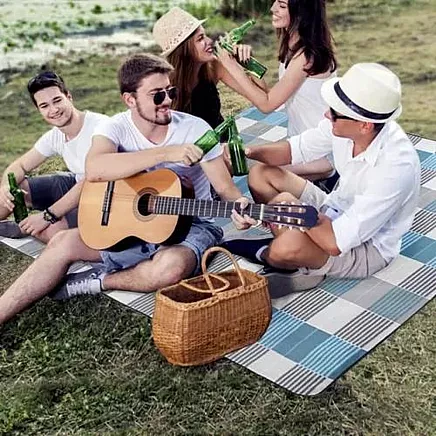 Pludmales Dārza Piknika Saliekams Paklājs Sega, 200x200 cm