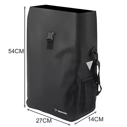 Водонепроницаемая 15-литровая сумка для перевозки велосипедов с крючками для багажника и плечевым ремнем - большая вместимость, светоотражающая велосипедная сумка для городских поездок и путешествий