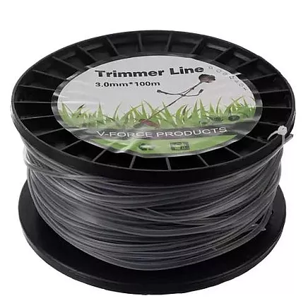 Профессиональная армированная проволокой квадратная лента для стрижки газона, 3 мм x 100 м - прочная, эффективная и эластичная лента для стрижки травы