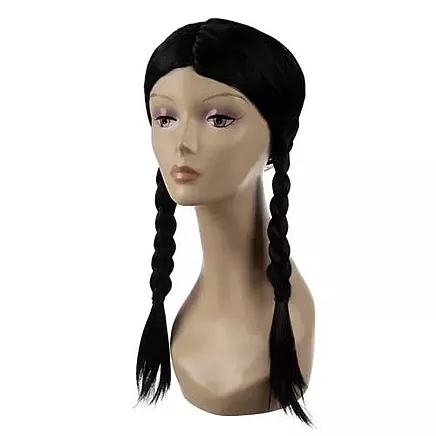 Augstas kvalitātes Ready-Braids sieviešu garā melnā parūka - izturīgi, viegli kopjami sintētiskie mati stilīgām ballītēm, regulējams izmērs 52,7 cm-57,3 cm un viegls svars 159 g