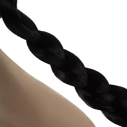 Augstas kvalitātes Ready-Braids sieviešu garā melnā parūka - izturīgi, viegli kopjami sintētiskie mati stilīgām ballītēm, regulējams izmērs 52,7 cm-57,3 cm un viegls svars 159 g