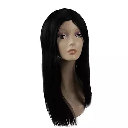 Augstas kvalitātes Ready-Braids sieviešu garā melnā parūka - izturīgi, viegli kopjami sintētiskie mati stilīgām ballītēm, regulējams izmērs 52,7 cm-57,3 cm un viegls svars 159 g
