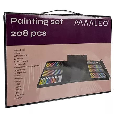 Painting set in a suitcase - 208 pieces Maaleo 21645