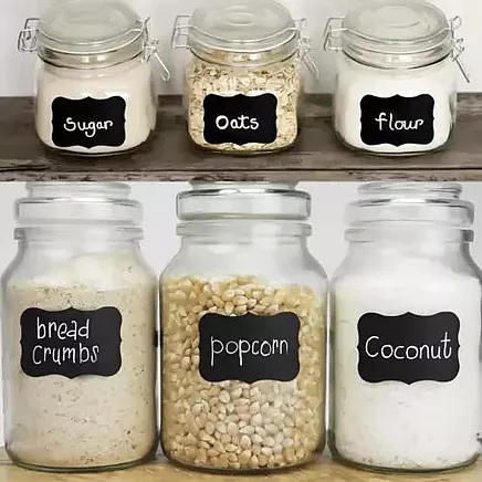 Pašlīmējošās etiķešu uzlīmes, 24 gab., ar marķieri, 5×3.5 cm