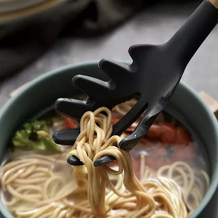 Virtuves piederumu komplekts, 12 gab., melns un bēšs, silikons un koks