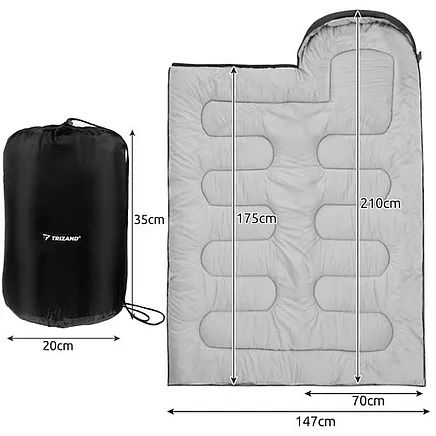 2-in-1 īpaši viegls mumija guļammaiss ar kapuci un maksimālu siltuma saglabāšanu kempingam un pārgājieniem