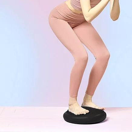 Piepūšams Masāžas Līdzsvara Balansa Jogas Spilvens Stabilitātes Disks Paliktnis - Melns,...