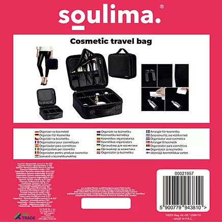 Ceļojumu Kosmētikas Soma Makeup Piederumu Koferis Organaizers Organizators, Melns