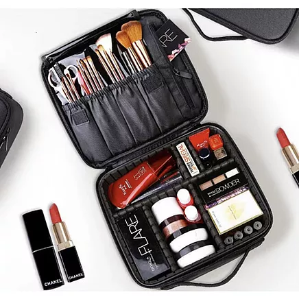 Ceļojumu Kosmētikas Soma Makeup Piederumu Koferis Organaizers Organizators, Melns